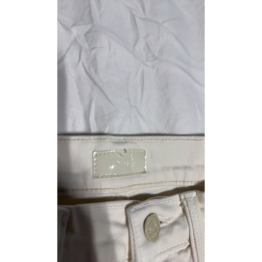 Mother The Tomcat Ankle Jeans Off-White Cream Puffs Size 25